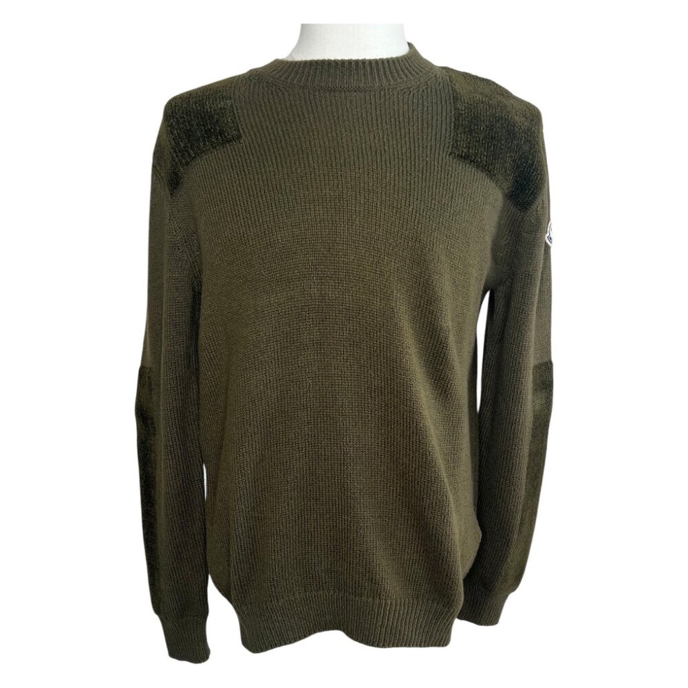 Moncler Crewneck Logo Ribbed Knit Sweater